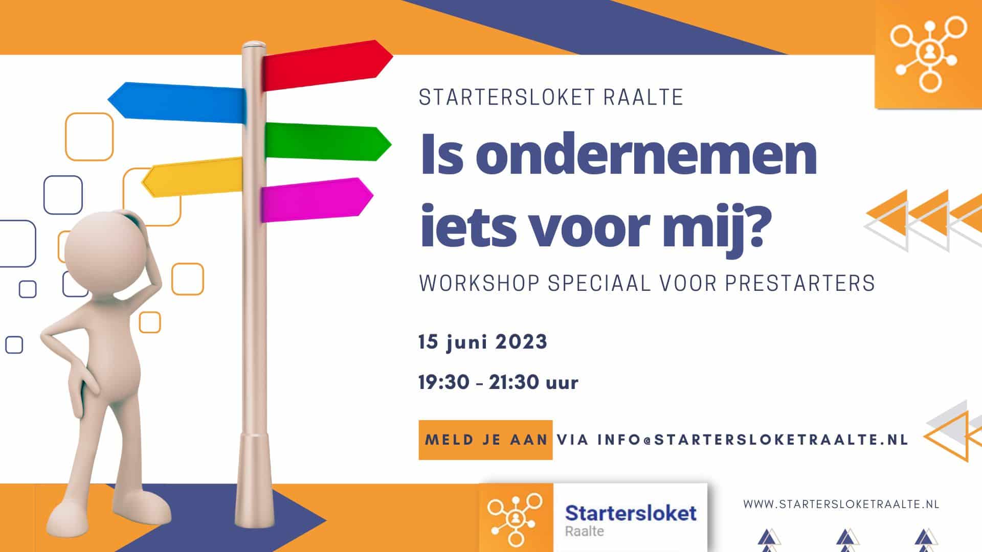 Nieuw bij Startersloket Raalte workshop ‘Is ondernemen iets voor mij?’