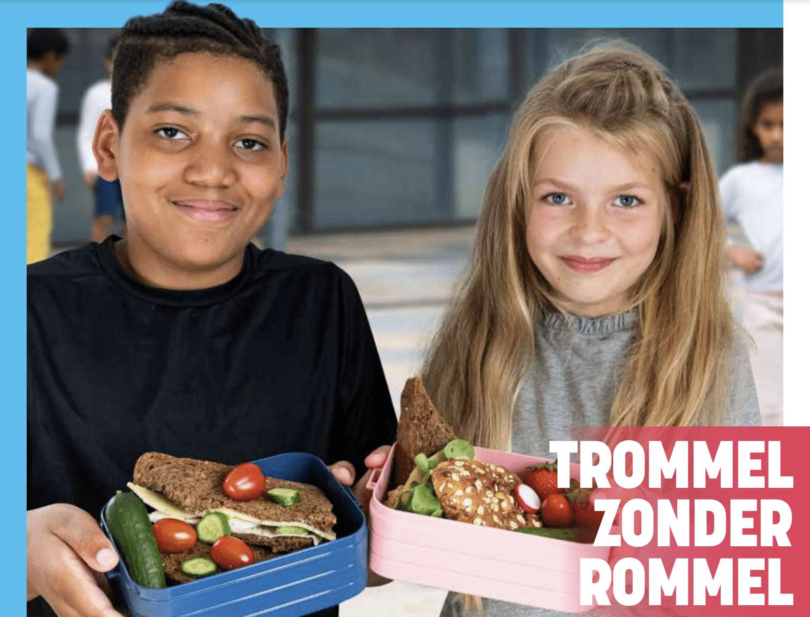 Morgen naar school met een trommel zonder rommel