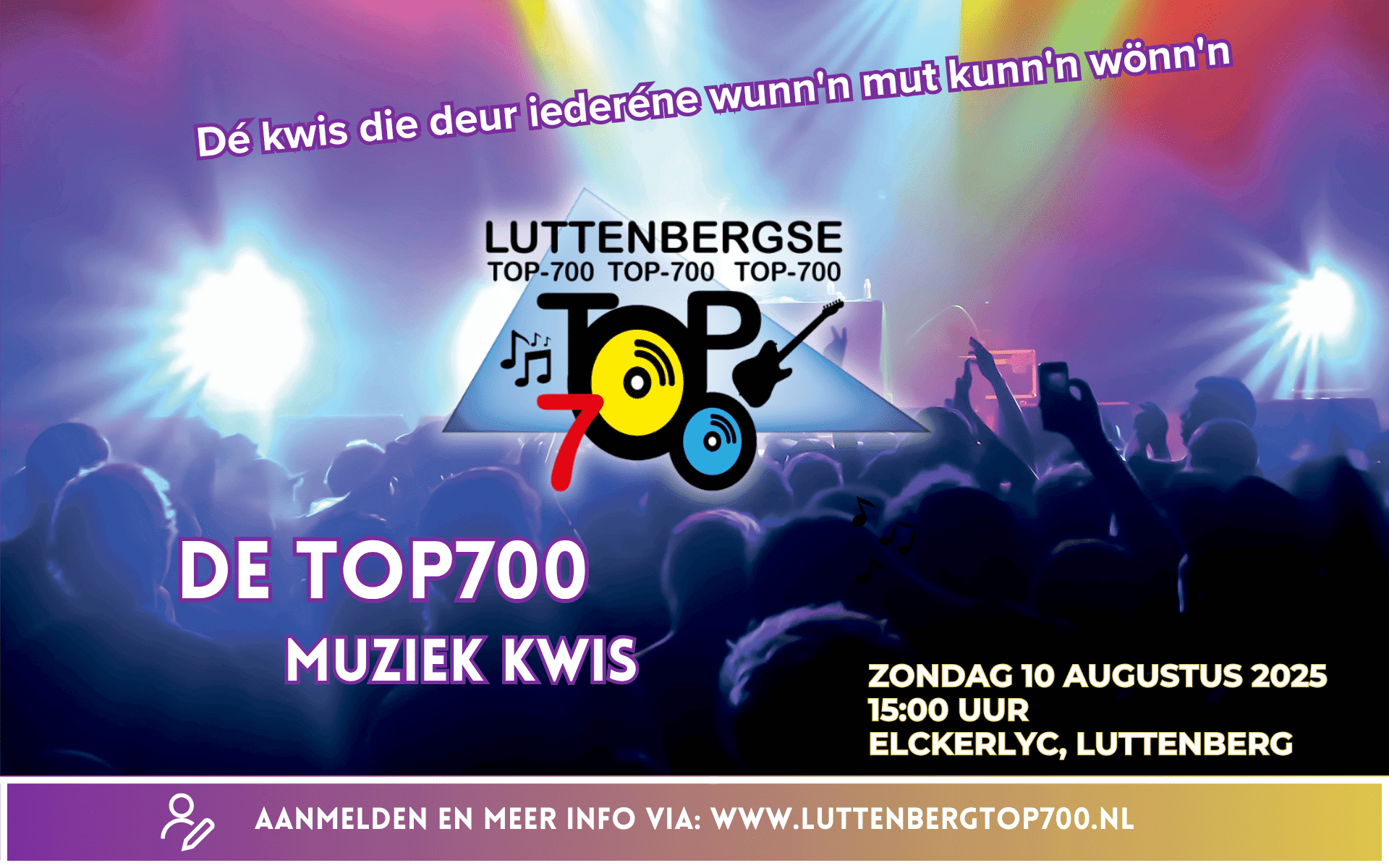 Muziekkwis Luttenbergse Top 700 komt er weer aan